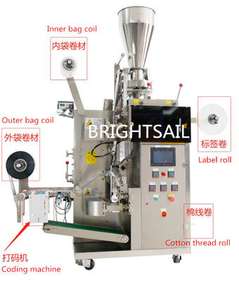 SUS 6g चाय फिल्टर बैग भरने और सील मशीन त्रिपक्षीय सील